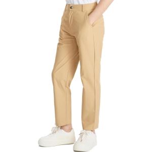 imageDEVOROPA 3T4T5T6T Toddler to Youth Boys Golf Pants Quick Dry Athletic Chino Flat Front Pants Kids School Uniform TwillKhaki