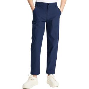 imageDEVOROPA 3T4T5T6T Toddler to Youth Boys Golf Pants Quick Dry Athletic Chino Flat Front Pants Kids School Uniform TwillNavy