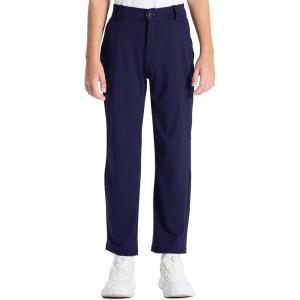imageDEVOROPA Youth Boys Golf Pants Stretch Flat Front Dress Athletic Casual Pants School Uniform Chino Twill Pants PocketsNavy