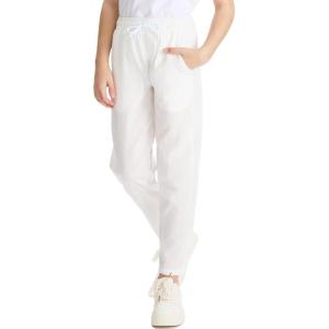imageDEVOROPA Youth Boys Quick Dry Casual Pants Kids Lightweight Summer Beach Hiking Active Athletic Pants PocketsWhite