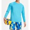 imageDEVOROPA Boys UPF 50 Long Sleeve Rash Guard Swim Shirt Quick Dry Lightweight Swimsuit Youth SPF Fishing Hiking Sun ShirtsBlue