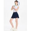 imageDEVOROPA Girls Pleated Tennis Skirt with Liner Shorts Youth Athletic Golf School Cheer Skirts Kids Teen Skorts PocketsNavy