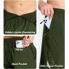 imageDEVOROPA Mens Athletic Running Shorts 7 Inch Lightweight Quick Dry Gym Workout Basketball Hiking Sports Shorts Zipper PocketsArmy Green