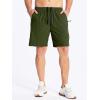 imageDEVOROPA Mens Athletic Running Shorts 7 Inch Lightweight Quick Dry Gym Workout Basketball Hiking Sports Shorts Zipper PocketsArmy Green