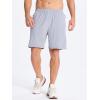 imageDEVOROPA Mens Athletic Running Shorts 7 Inch Lightweight Quick Dry Gym Workout Basketball Hiking Sports Shorts Zipper PocketsLight Gray