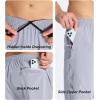 imageDEVOROPA Mens Athletic Running Shorts 7 Inch Lightweight Quick Dry Gym Workout Basketball Hiking Sports Shorts Zipper PocketsLight Gray