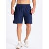 imageDEVOROPA Mens Athletic Running Shorts 7 Inch Lightweight Quick Dry Gym Workout Basketball Hiking Sports Shorts Zipper PocketsNavy