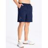 imageDEVOROPA Mens Athletic Running Shorts 7 Inch Lightweight Quick Dry Gym Workout Basketball Hiking Sports Shorts Zipper PocketsNavy