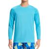 imageDEVOROPA Boys UPF 50 Long Sleeve Rash Guard Swim Shirt Quick Dry Lightweight Swimsuit Youth SPF Fishing Hiking Sun ShirtsBlue
