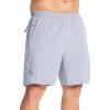 imageDEVOROPA Mens Athletic Running Shorts 7 Inch Lightweight Quick Dry Gym Workout Basketball Hiking Sports Shorts Zipper PocketsLight Gray