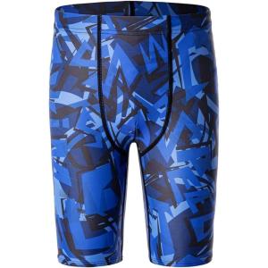 imageDEVOROPA Boys Swim Jammers Youth Competitive Swim Team Trunks Racing Swimsuit Athletic Swimming Shorts SlimStandardHuskyAbstract B