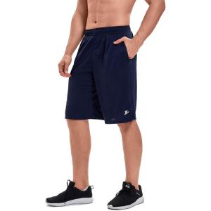 imageDEVOROPA Mens Athletic Basketball Shorts LooseFit Performance Sports Workout Shorts Zipper Pockets