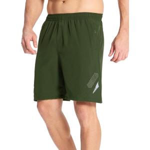 imageDEVOROPA Mens Athletic Running Shorts 7 Inch Lightweight Quick Dry Gym Workout Basketball Hiking Sports Shorts Zipper PocketsArmy Green