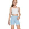 imageDEVOROPA Girls 5quot Spandex Volleyball Bike Shorts Stretch Youth Athletic Gymnastics Kid Yoga Dance Compression Shorts PocketLight Blue