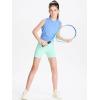 imageDEVOROPA Girls 5quot Spandex Volleyball Bike Shorts Stretch Youth Athletic Gymnastics Kid Yoga Dance Compression Shorts PocketTeal