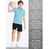 imageDEVOROPA Polo Shirts for Boys Short Sleeve Striped Stretch Youth School Uniform Golf Polo Sports Athletic Casual TopsBlack