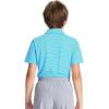 imageDEVOROPA Polo Shirts for Boys Short Sleeve Striped Stretch Youth School Uniform Golf Polo Sports Athletic Casual TopsSky Blue Stripe