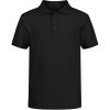 imageDEVOROPA Polo Shirts for Boys Short Sleeve Striped Stretch Youth School Uniform Golf Polo Sports Athletic Casual TopsBlack