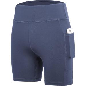 imageDEVOROPA Girls 5quot Spandex Volleyball Bike Shorts Stretch Youth Athletic Gymnastics Kid Yoga Dance Compression Shorts PocketGray