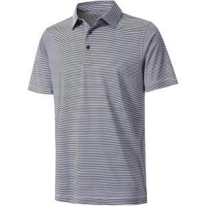 imageDEVOROPA Polo Shirts for Boys Short Sleeve Striped Stretch Youth School Uniform Golf Polo Sports Athletic Casual TopsBlack White Stripe