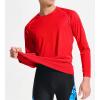 imageDEVOROPA Boys UPF 50 Long Sleeve Rash Guard Swim Shirt Quick Dry Lightweight Swimsuit Youth SPF Fishing Hiking Sun ShirtsRed