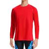 imageDEVOROPA Boys UPF 50 Long Sleeve Rash Guard Swim Shirt Quick Dry Lightweight Swimsuit Youth SPF Fishing Hiking Sun ShirtsRed