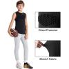imageDEVOROPA Youth Baseball Chest Protector Softball Padded Compression Shirt Football Lacrosse Heart Guard Sternum UndershirtBlack