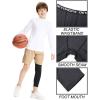 imageDEVOROPA Youth Boys One Leg Compression Pants for Basketball 34 Leggings Sports Tights Athletic Soccer Baselayer PocketsBlackleft Long