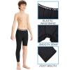 imageDEVOROPA Youth Boys One Leg Compression Pants for Basketball 34 Leggings Sports Tights Athletic Soccer Baselayer PocketsBlackright Long