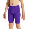 imageDEVOROPA Boys Swim Jammers Youth Competitive Swim Team Trunks Racing Swimsuit Athletic Swimming Shorts SlimStandardHuskyPurple