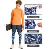 image:imageDEVOROPA Boys Leggings Youth Compression Pants Sports Tights Basketball Football Baseball Soccer Baselayer SlimRegularHuskyCamo Blue