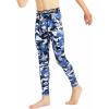 image:imageDEVOROPA Boys Leggings Youth Compression Pants Sports Tights Basketball Football Baseball Soccer Baselayer SlimRegularHuskyCamo Blue