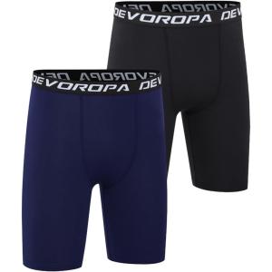image:imageDEVOROPA Youth Boys Compression Shorts Performance Athletic Base Layers Workout Training Underwear Side PocketBlackNavyno Side Pockets