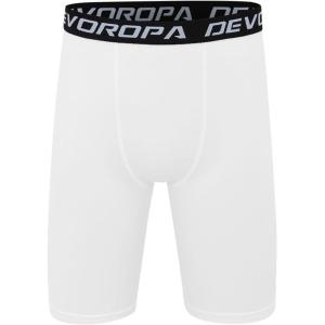 image:imageDEVOROPA Youth Boys Compression Shorts Performance Athletic Base Layers Workout Training Underwear Side PocketWhite