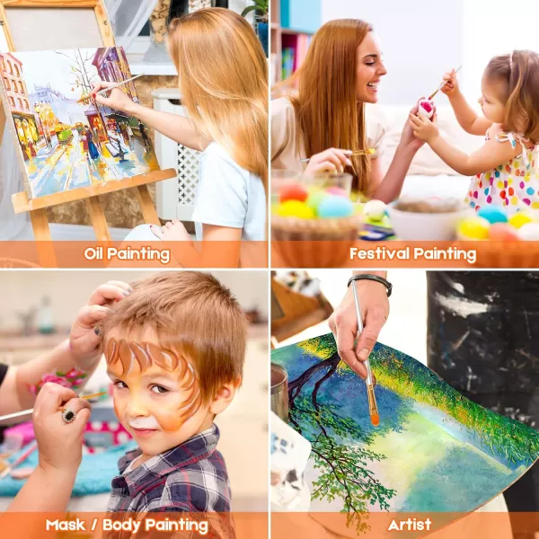 imageSoucolor Acrylic Paint Brushes Set 20Pcs Round Pointed Tip Artist Paintbrushes for Acrylic Painting Oil Watercolor Canvas Boards Rock Body Face Nail Art Halloween Pumpkin Ceramic Crafts Supplies