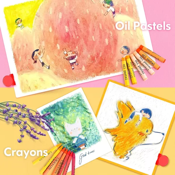 imageSoucolor Art Supplies 283 Pieces Drawing Set Art Kits with Trifold Easel 2 Drawing Pads 1 Coloring Book Crayons Pastels Arts and Crafts Gifts Case for Kids Girls Boys Teens Beginners PurplePink