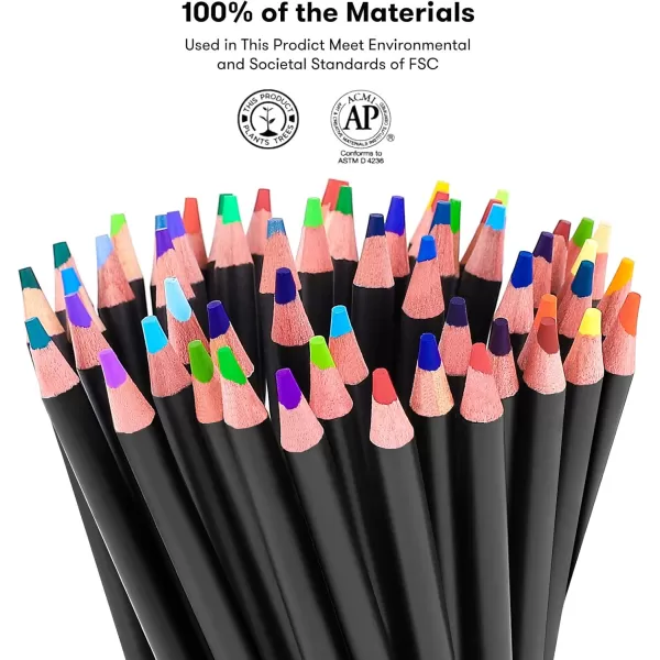 imageSoucolor 180Color Artist Colored Pencils Set for Adult Coloring Books Soft Core Professional Numbered Art Drawing Pencils for Sketching Shading Blending Crafting Gift Tin Box for Beginners Kids