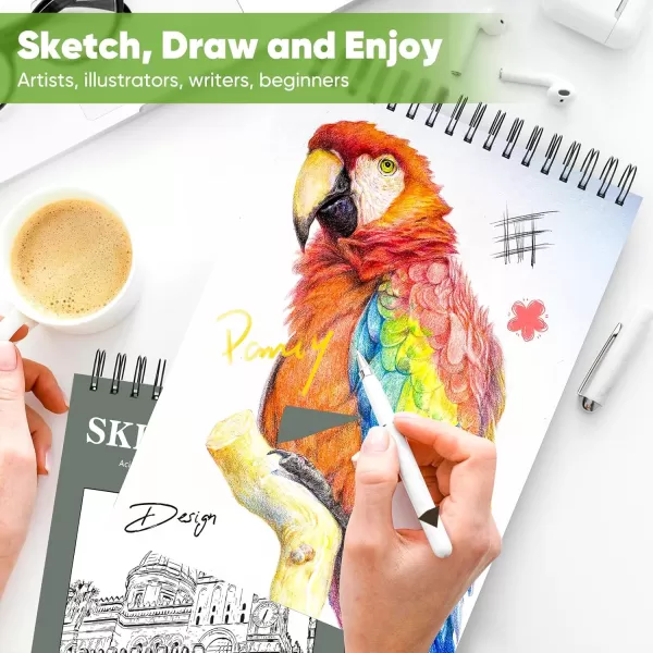 imageSoucolor 9quot x 12quot Aesthetic Sketch Book 1Pack 100 Sheets School Supplies Cute Sketchbook for Women Japanese Stationary Sketching Supplies for Kids Teen Girl Gifts Birthday Gifts Pastel PurpleGreen