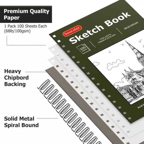 imageSoucolor 9quot x 12quot Aesthetic Sketch Book 1Pack 100 Sheets School Supplies Cute Sketchbook for Women Japanese Stationary Sketching Supplies for Kids Teen Girl Gifts Birthday Gifts Pastel PurpleChristmas Green