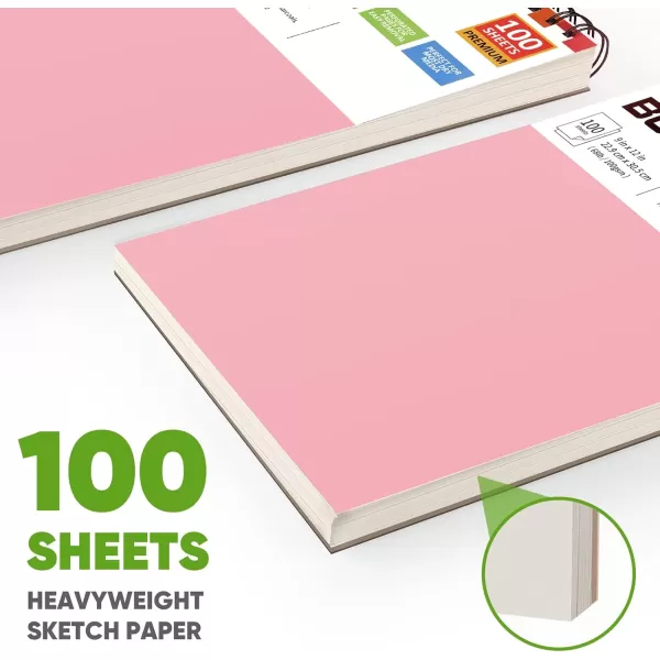 imageSoucolor 9quot x 12quot Aesthetic Sketch Book 1Pack 100 Sheets School Supplies Cute Sketchbook for Women Japanese Stationary Sketching Supplies for Kids Teen Girl Gifts Birthday Gifts Pastel PurpleBluePink