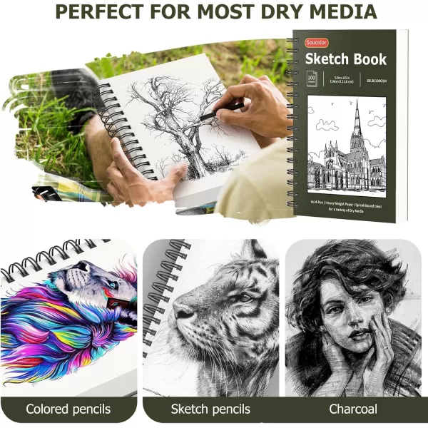 imageSoucolor 9quot x 12quot Aesthetic Sketch Book 1Pack 100 Sheets School Supplies Cute Sketchbook for Women Japanese Stationary Sketching Supplies for Kids Teen Girl Gifts Birthday Gifts Pastel PurpleChristmas Green