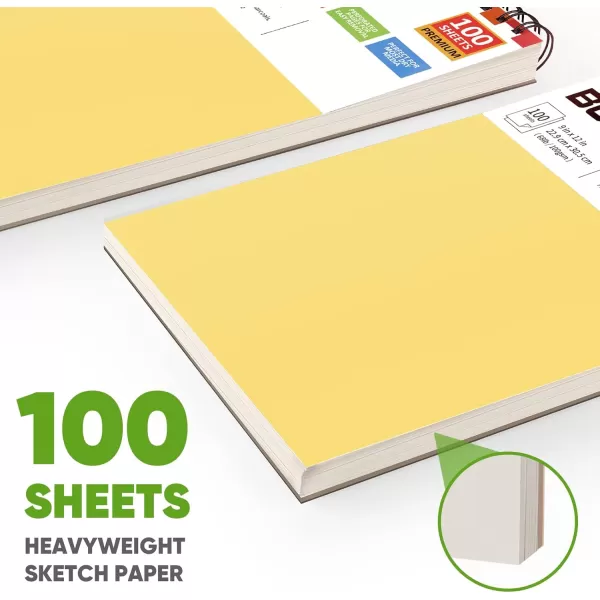 imageSoucolor 9quot x 12quot Aesthetic Sketch Book 1Pack 100 Sheets School Supplies Cute Sketchbook for Women Japanese Stationary Sketching Supplies for Kids Teen Girl Gifts Birthday Gifts Pastel PurpleYellow