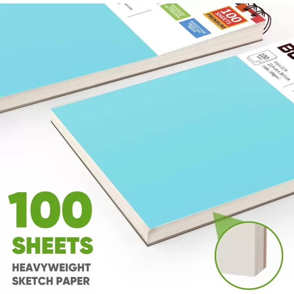 imageSoucolor 9quot x 12quot Aesthetic Sketch Book 1Pack 100 Sheets School Supplies Cute Sketchbook for Women Japanese Stationary Sketching Supplies for Kids Teen Girl Gifts Birthday Gifts Pastel PurpleBlue