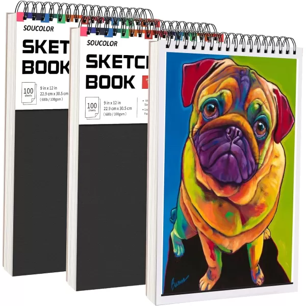 imageSoucolor 9quot x 12quot Aesthetic Sketch Book 1Pack 100 Sheets School Supplies Cute Sketchbook for Women Japanese Stationary Sketching Supplies for Kids Teen Girl Gifts Birthday Gifts Pastel PurpleBlack