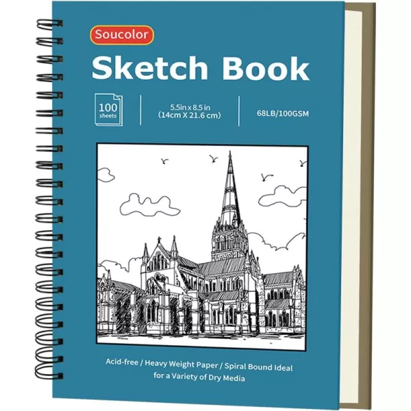 imageSoucolor 9quot x 12quot Aesthetic Sketch Book 1Pack 100 Sheets School Supplies Cute Sketchbook for Women Japanese Stationary Sketching Supplies for Kids Teen Girl Gifts Birthday Gifts Pastel PurpleChristmas Blue