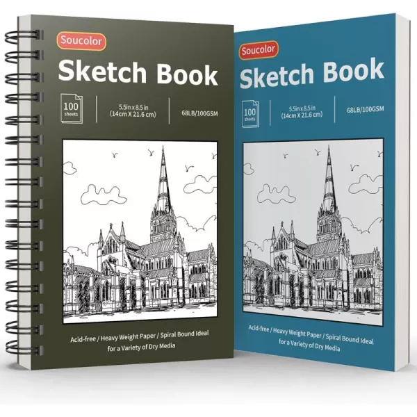 imageSoucolor 9quot x 12quot Aesthetic Sketch Book 1Pack 100 Sheets School Supplies Cute Sketchbook for Women Japanese Stationary Sketching Supplies for Kids Teen Girl Gifts Birthday Gifts Pastel PurpleChristmas Blue  Christmas Green