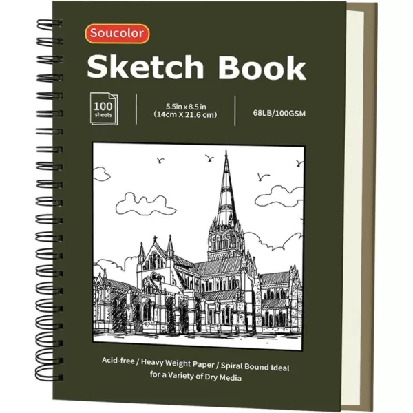 imageSoucolor 9quot x 12quot Aesthetic Sketch Book 1Pack 100 Sheets School Supplies Cute Sketchbook for Women Japanese Stationary Sketching Supplies for Kids Teen Girl Gifts Birthday Gifts Pastel PurpleChristmas Green
