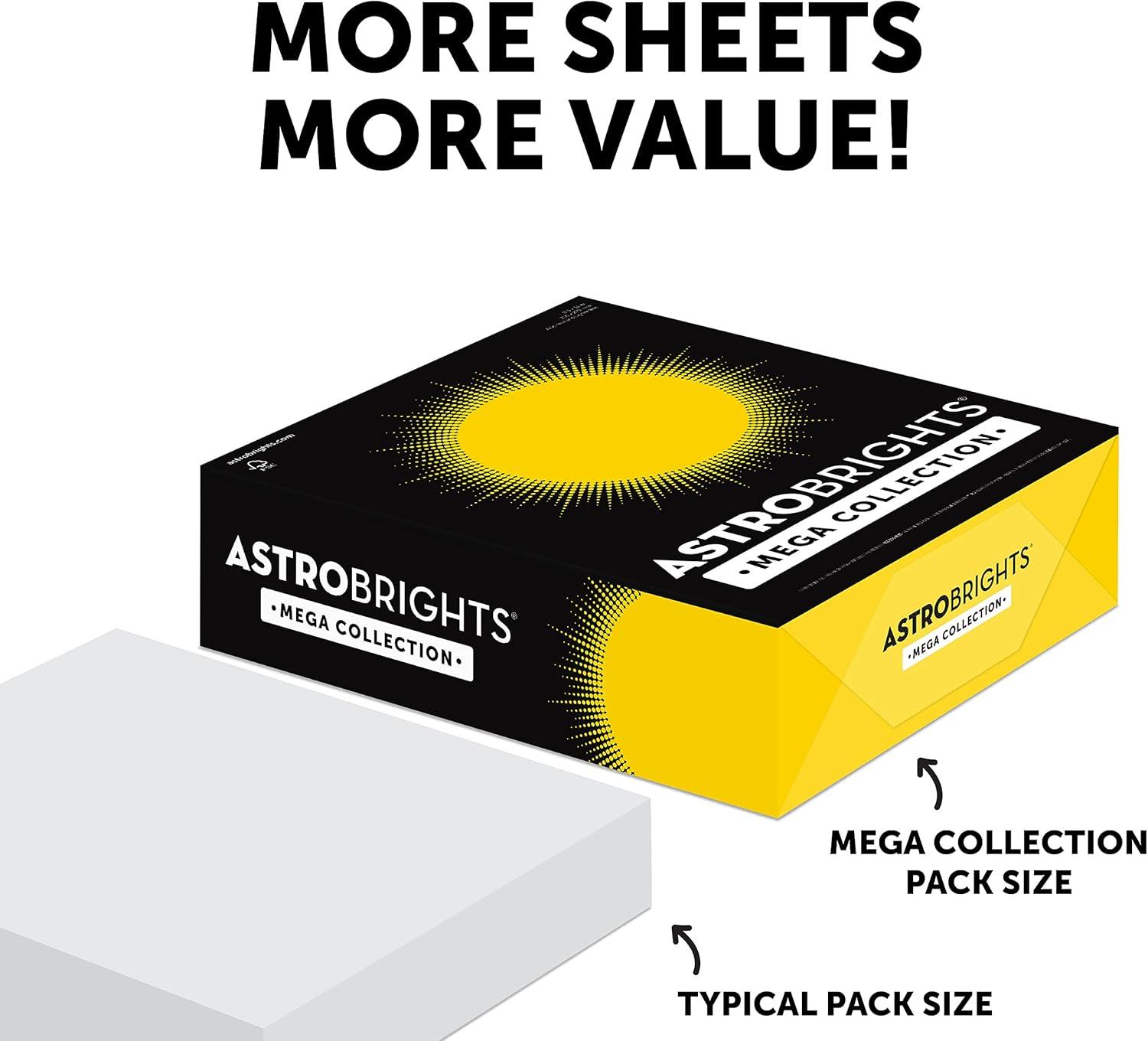 imageAstrobrights Mega Collection Colored Paper quotJoyfulquot 5Color Assortment 625 Sheets 24 lb89 gsm 85quot x 11quot  MORE SHEETS 91624625 Count Pack of 2