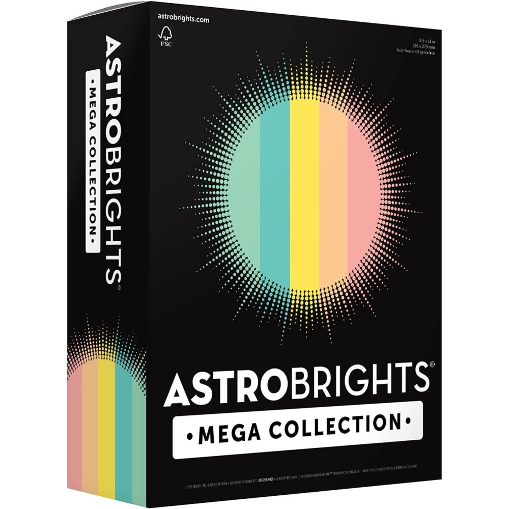 imageAstrobrights Mega Collection Colored Paper Punchy Pastel 5Color Assortment 625 Sheets 24 lb89 gsm 85quot x 11quot  MORE SHEETS 91732625 Count Pack of 1