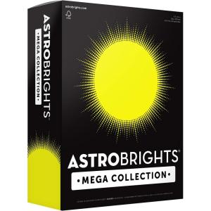 imageAstrobrights Mega Collection Colored Paper Neon Yellow 625 Sheets 24 lb89 gsm 85quot x 11quot  MORE SHEETS 916761 Ream